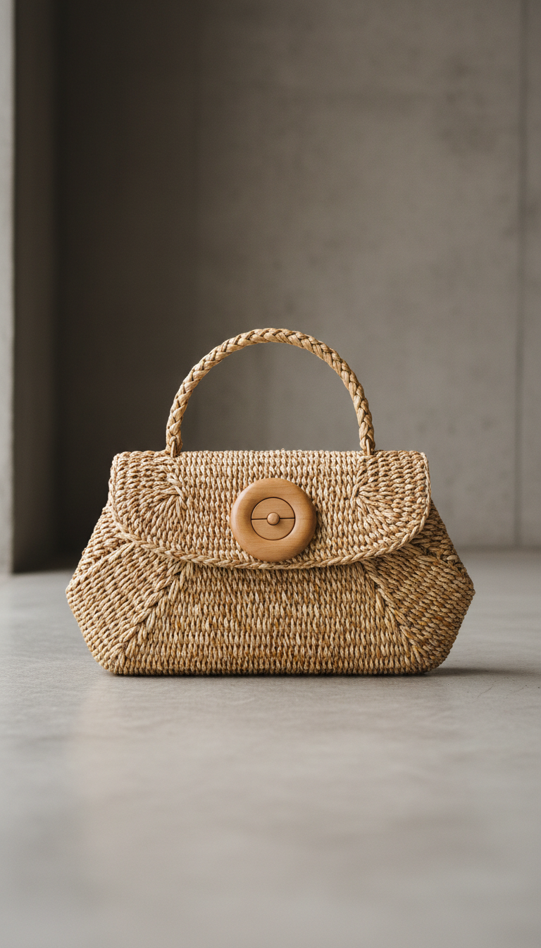 Illustrative sample Woven Evening Clutch for site review, not actual inventory