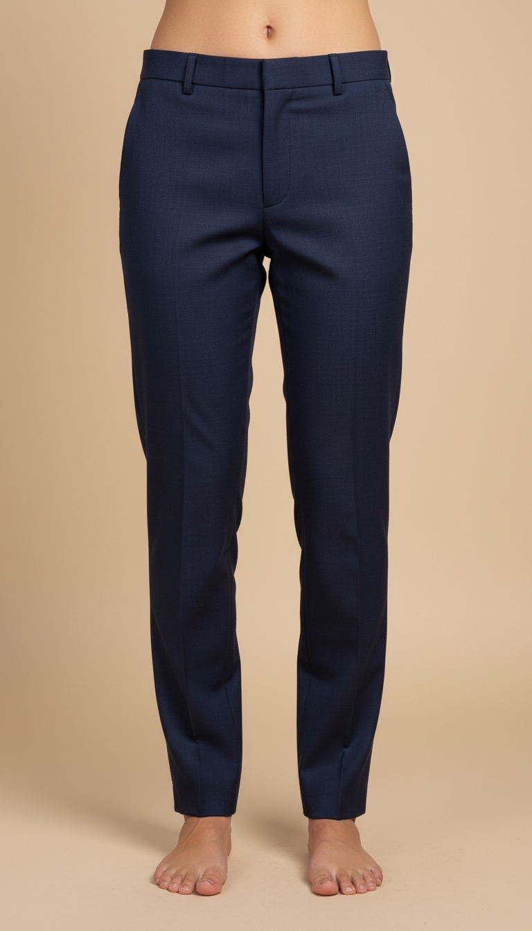 Illustrative sample Navy Everyday Trousers for site review, not actual inventory