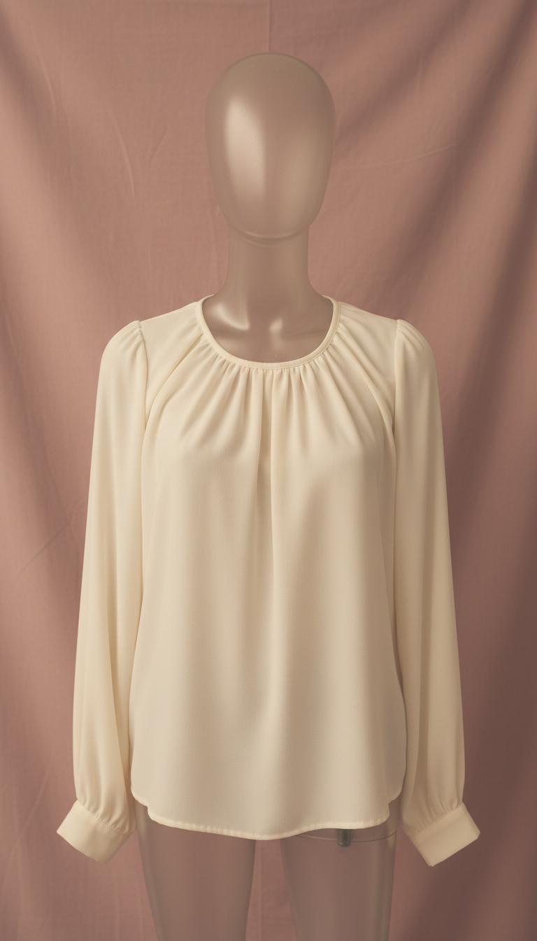 Illustrative sample Ivory Afternoon Blouse for site review, not actual inventory
